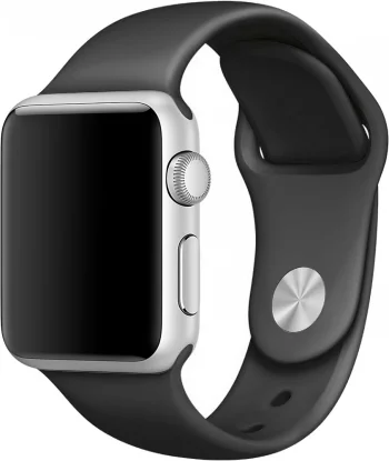 Ремешок для Apple Watch 38мм, силикон, черный(Ремешок для Apple Watch 38мм, силикон, черный)